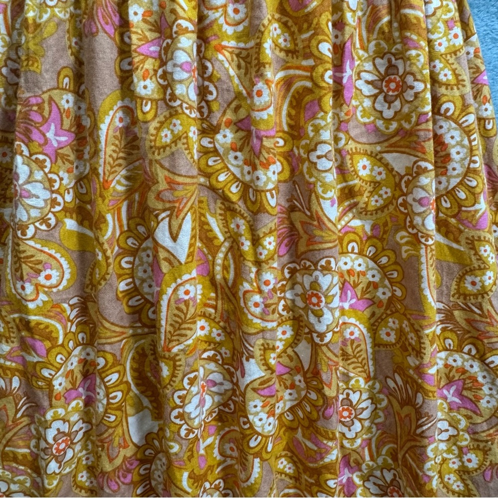 OPT Yellow Smocked Tiered Sundress with Flutter Sleeves Size XS - Picture 6 of 13